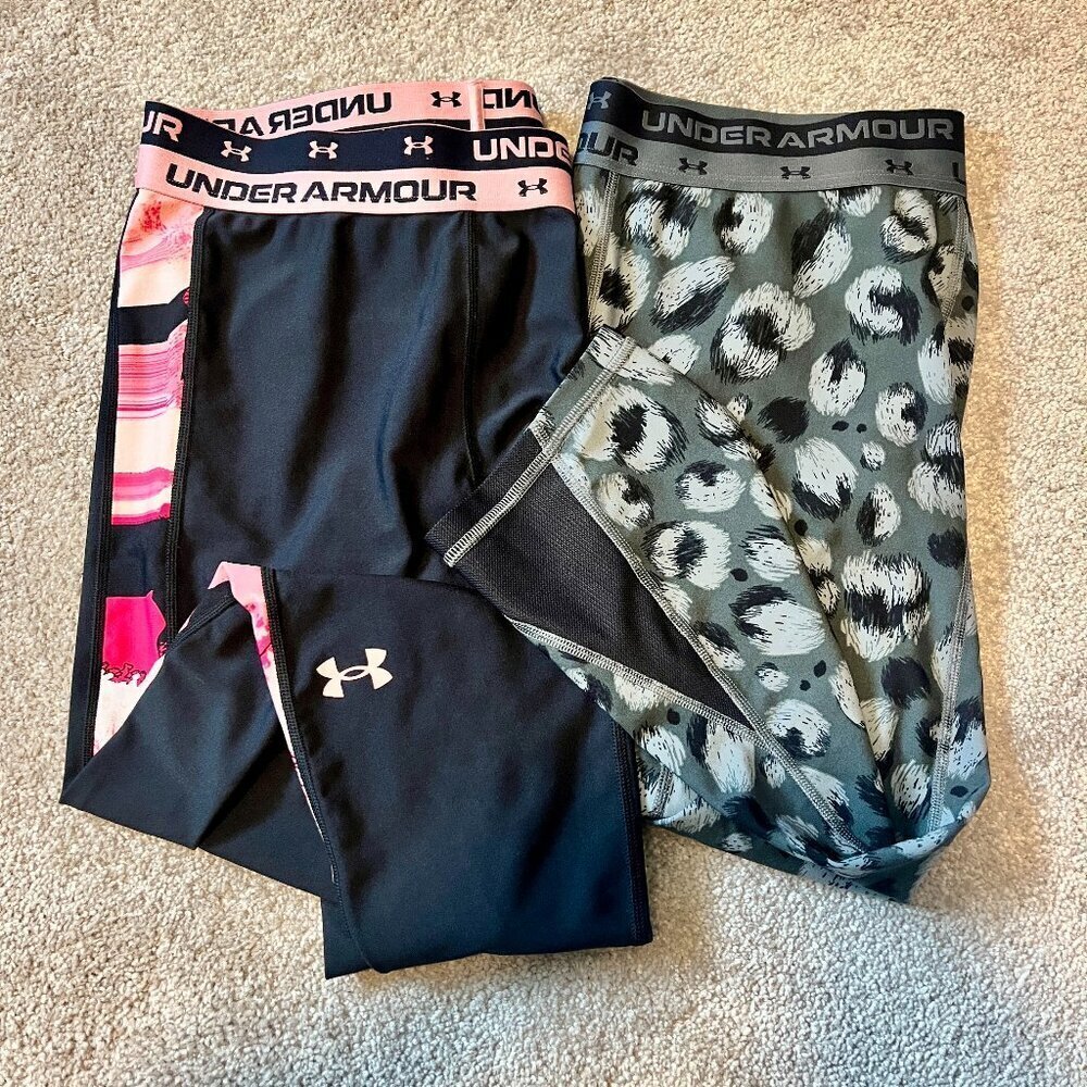 Under Armour Youth XL Cropped Leggings – Bundle of 2